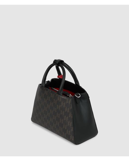 Karl Lagerfeld Black Ikon Monogram Small Tote Bag