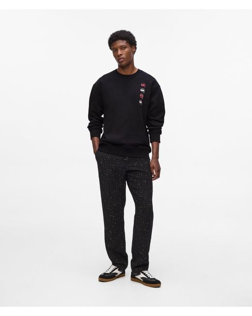 Karl Lagerfeld Black Ikon Print Sweatshirt for men