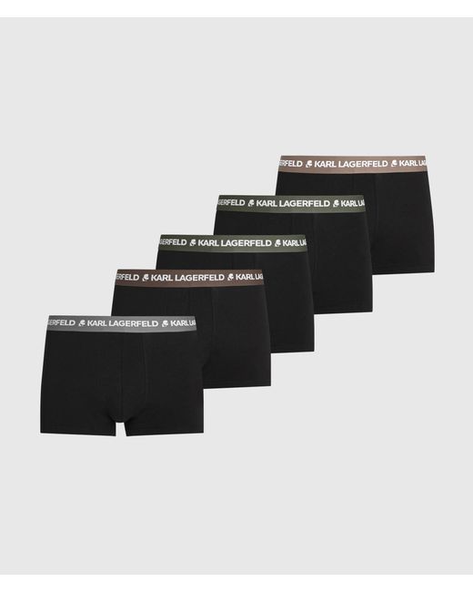 Karl Lagerfeld Blue Contrast Waistband Trunks – 5-Pack for men
