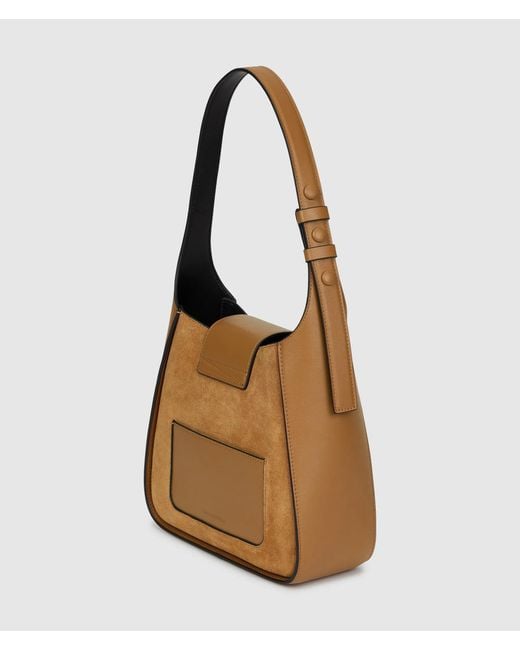 Karl Lagerfeld Brown K/Signature Suede Hobo Bag