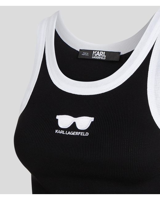 Karl Lagerfeld Black Sunglasses Tank Top