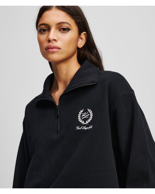 Karl Lagerfeld Blue Hotel Karl Loungewear Half-Zip Sweatshirt