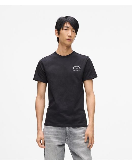 Karl Lagerfeld Black Rue St-Guillaume Slim T-Shirt for men