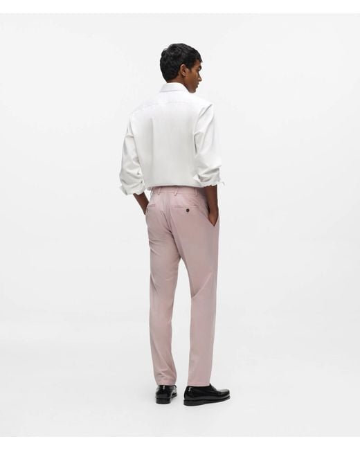 Karl Lagerfeld White Slim-Fit Tailored Pants for men