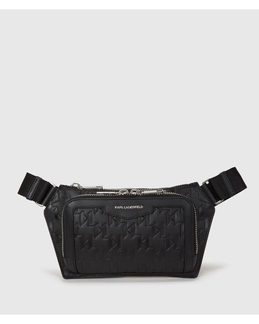 Karl Lagerfeld Black K/Loom Leather Belt Bag for men