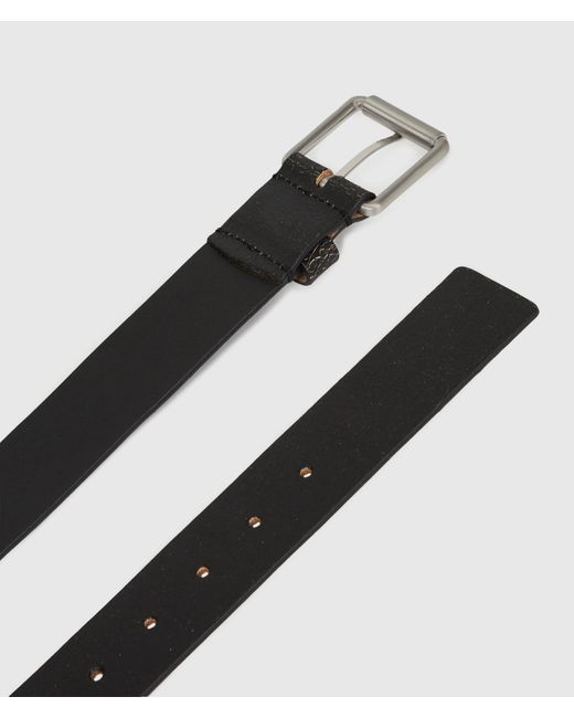 KL Jeans Black Cracked Leather Belt for men