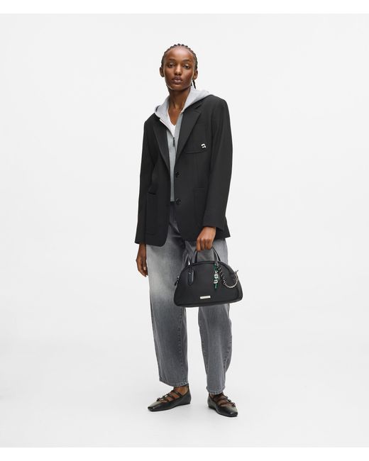 Karl Lagerfeld Black Ikon Nylon Bowling Bag