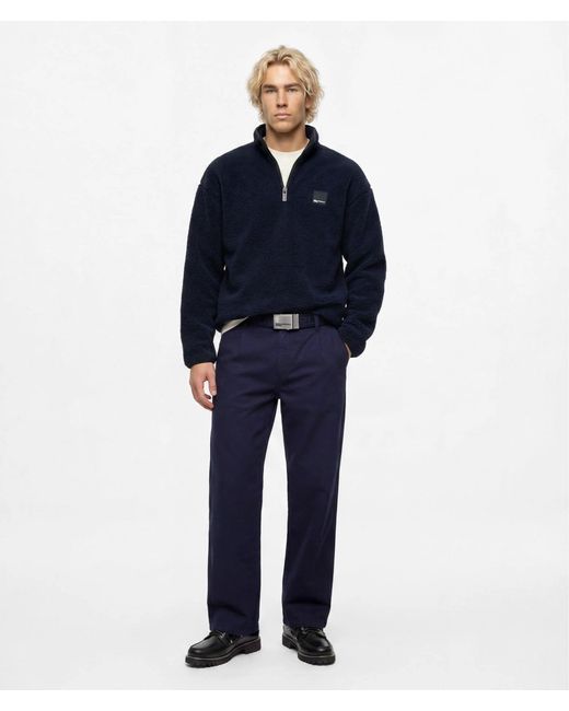 KL Jeans Blue Half-Zip Fleece Sweatshirt for men