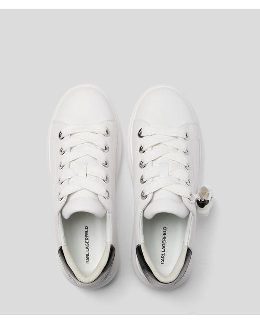 Karl Lagerfeld White Kapri Keychain Sneakers
