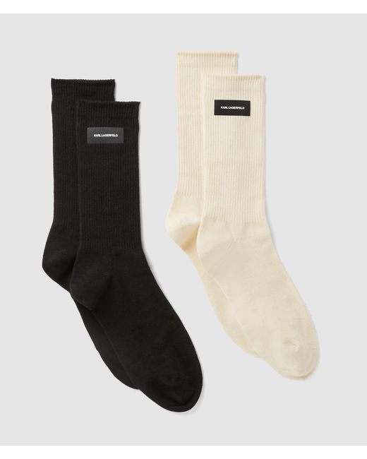 Karl Lagerfeld White Logo Socks – 2 Pack for men