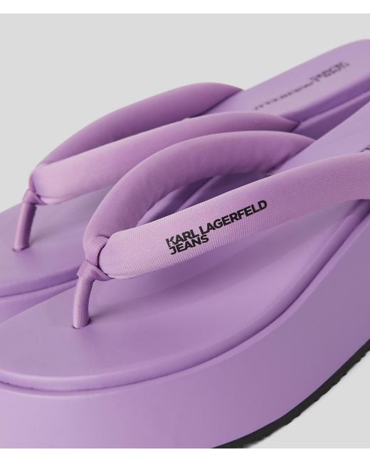 Karl Lagerfeld Purple Klj Wedge Puffa Sandals