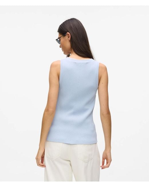 Karl Lagerfeld White Logo V-Neck Knit Top