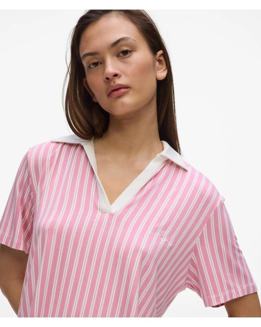 Karl Lagerfeld Pink Signature Stripe Pajama Set