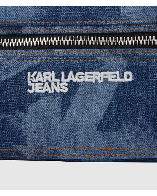 KL Jeans Blue Monogram Denim Camera Bag for men