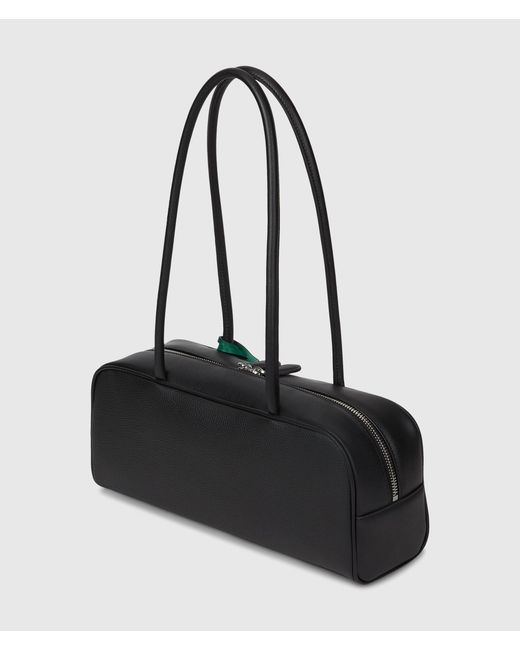 Karl Lagerfeld Black Ikon Pebble Elongated Charm Shoulder Bag