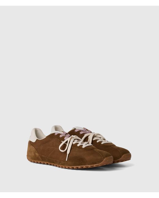 Karl Lagerfeld Brown Astra Volly Suede Sneakers for men