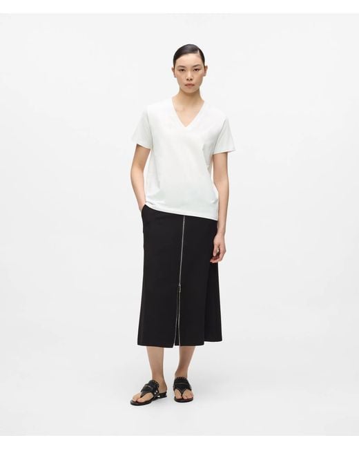 Karl Lagerfeld White Signature V-Neck T-Shirt