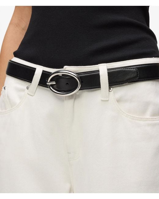 Karl Lagerfeld Black Oval Buckle Belt