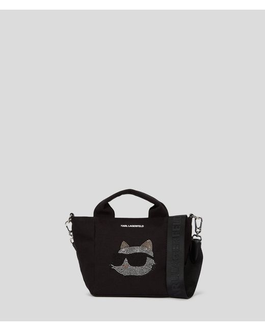 Karl Lagerfeld Black Ikon Rhinestone Choupette Shopper