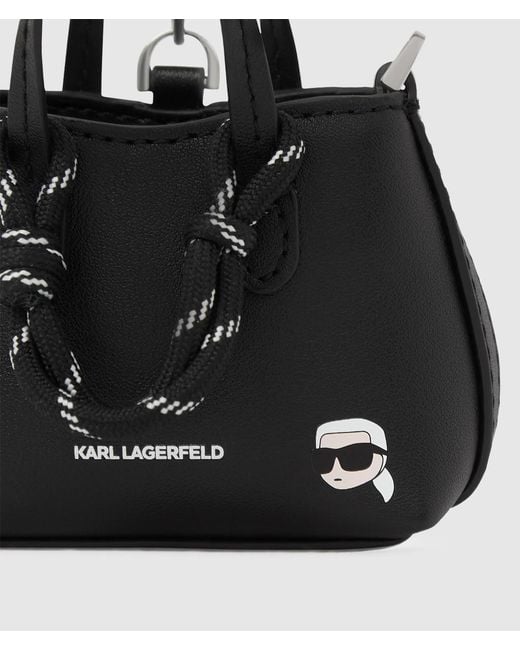 Karl Lagerfeld Black Ikon Mini Bag Airpods Case Keychain