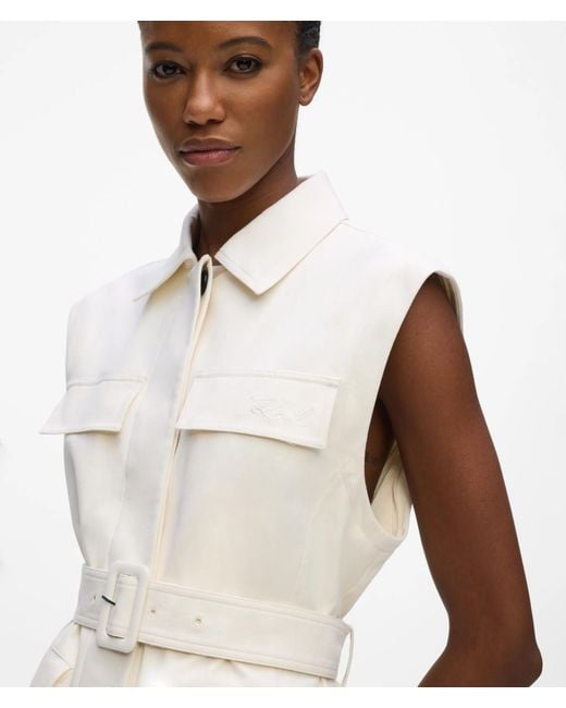 Karl Lagerfeld White Short Transformer Coat