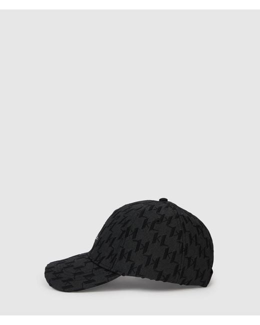 Karl Lagerfeld Black K/Monogram Jacquard Cap for men