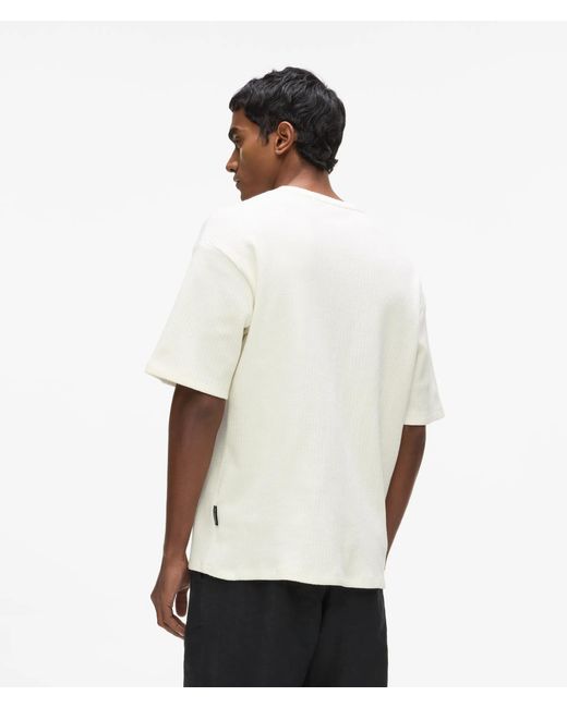 Karl Lagerfeld White Textured Monogram T-Shirt for men