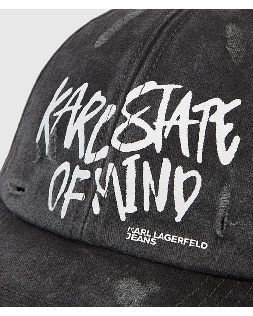KL Jeans Black Washed Karl Quote Cap