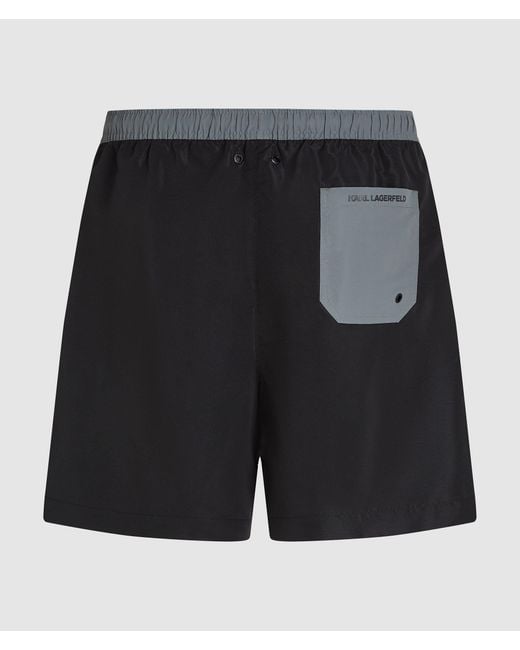 Karl Lagerfeld Black Rue St-Guillaume Contrast Boardshorts for men
