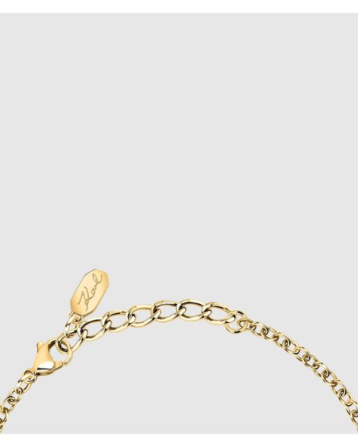 Karl Lagerfeld Metallic Heart Charm Bracelet