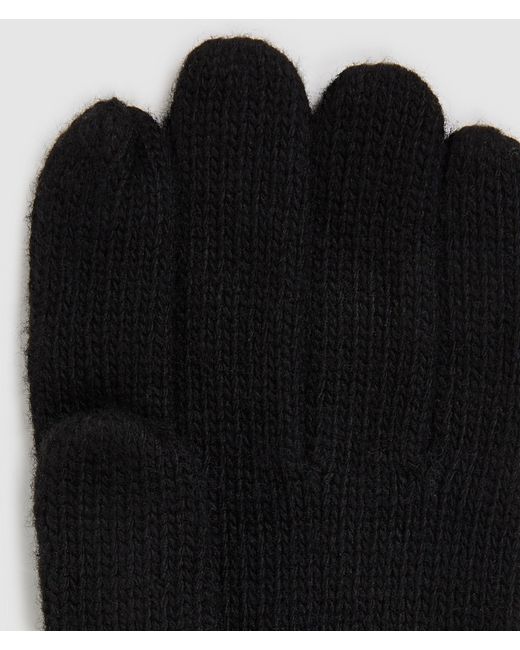 Karl Lagerfeld Black Logo Knitted Gloves for men