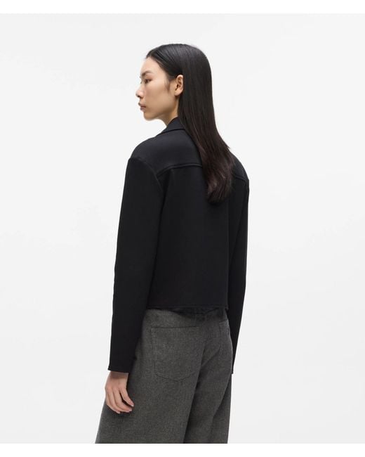 Karl Lagerfeld Black Zip-Up Biker Sweatshirt