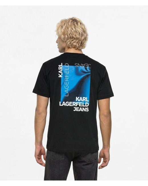 KL Jeans Blue Ombré Box Logo T-Shirt for men