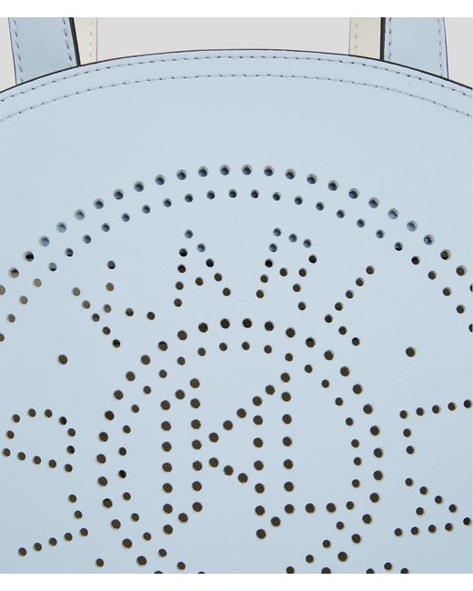 Karl Lagerfeld Blue K/circle Perforated Small Tote Bag