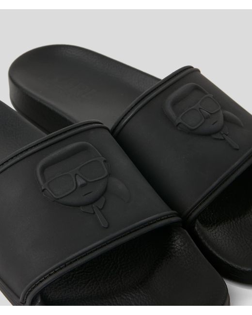 Karl Lagerfeld Black Ikon Nft Kondo Slippers for men
