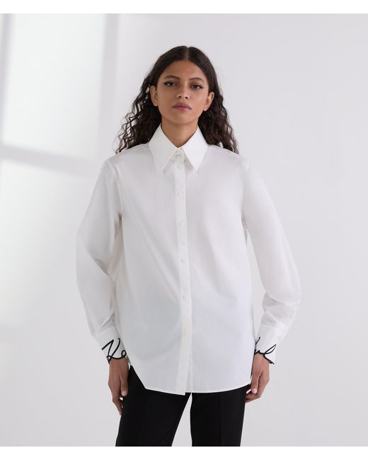 Karl Lagerfeld White Signature Cuff Shirt