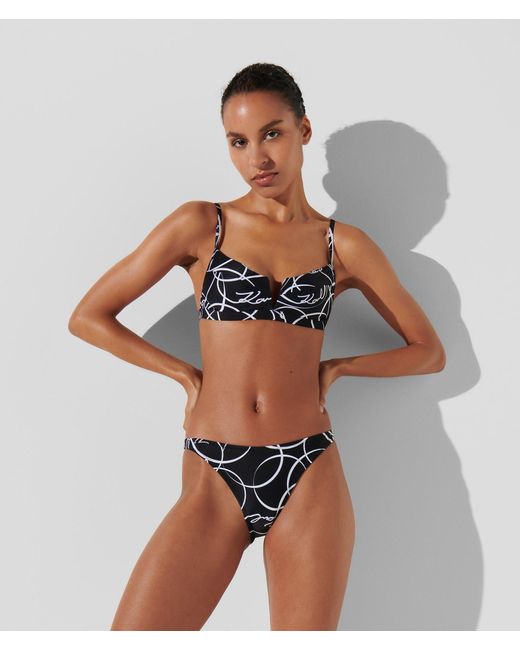 Karl Lagerfeld Multicolor Circle Print V-wire Bikini Top