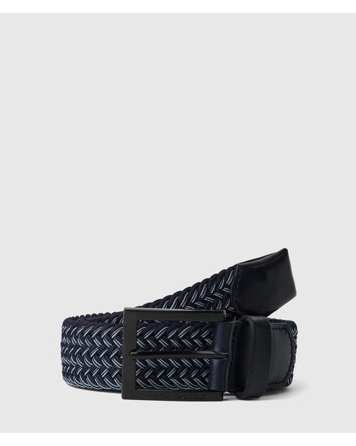 Karl Lagerfeld Blue Braided Belt for men