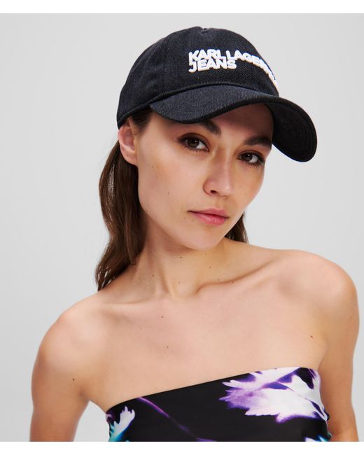 Karl Lagerfeld Black Denim Cap