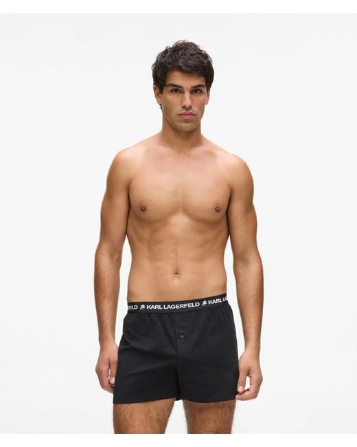 Karl Lagerfeld Black Jersey Boxer Shorts – 3-Pack for men