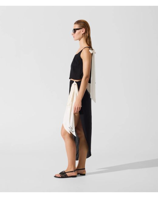 Karl Lagerfeld White Signature Bow Pareo