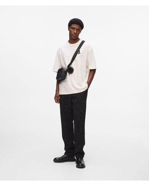 Karl Lagerfeld White Graphic Monogram T-Shirt for men