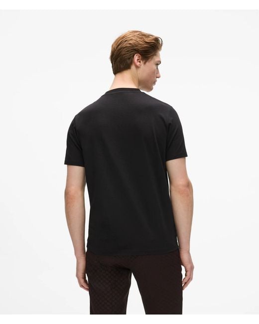 Karl Lagerfeld Black Crew Neck T-Shirt for men