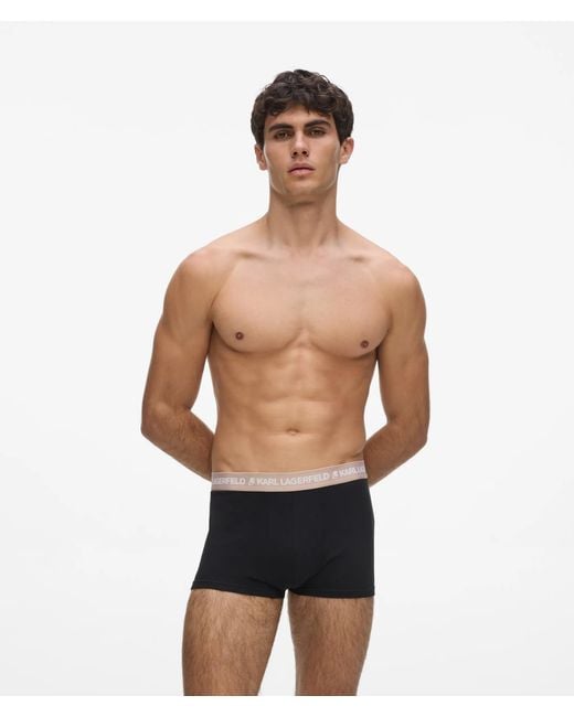 Karl Lagerfeld Black Logo Trunks – 3-Pack for men