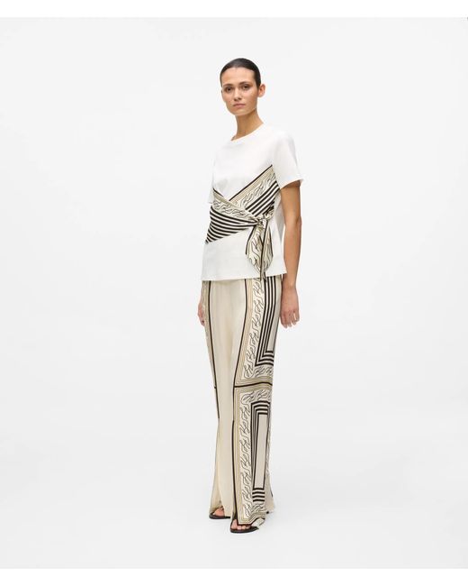 Karl Lagerfeld White Scarf Print T-Shirt