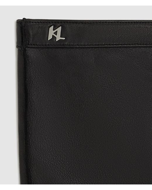 Karl Lagerfeld Black K/Monogram Leather Gloves for men