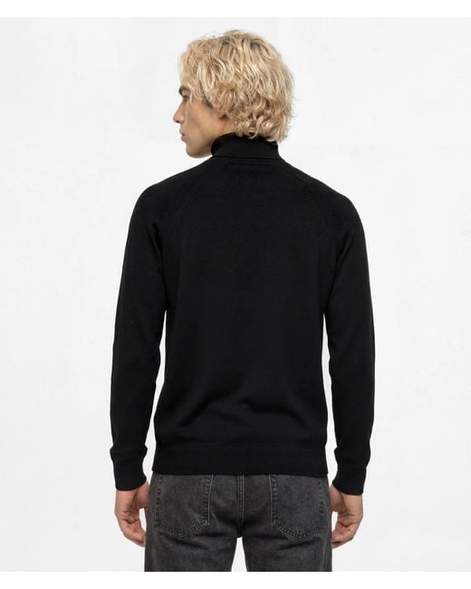 KL Jeans Black Lightweight Knit Rollneck Sweater for men