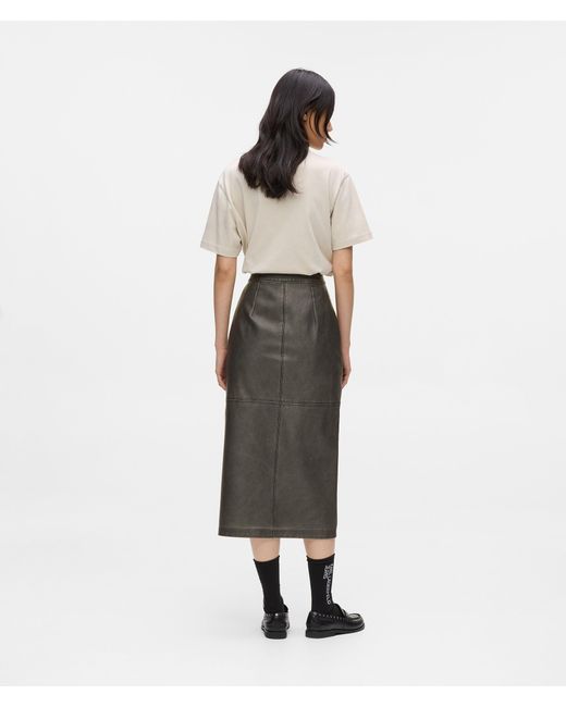 Jupe En Simili-Cuir Longueur Midi, Femme, Taille KL Jeans en coloris White