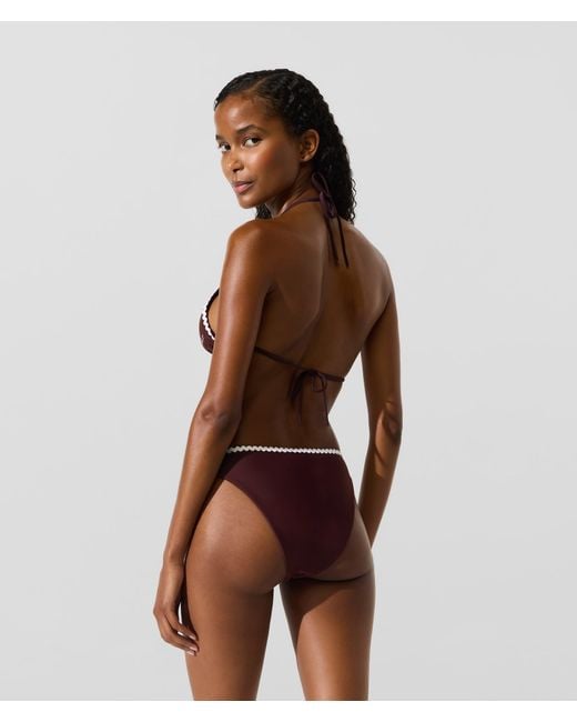 Karl Lagerfeld Brown Scallop Triangle Bikini Top