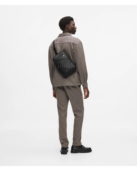 Sac À Bandoulière Vertical À Motif Damier Monogram, Homme, Taille Karl Lagerfeld pour homme en coloris Black